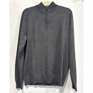 Vtg Piattelli Barneys Mens Quarter Zip Sweater Small Merino Wool Old Money 21395